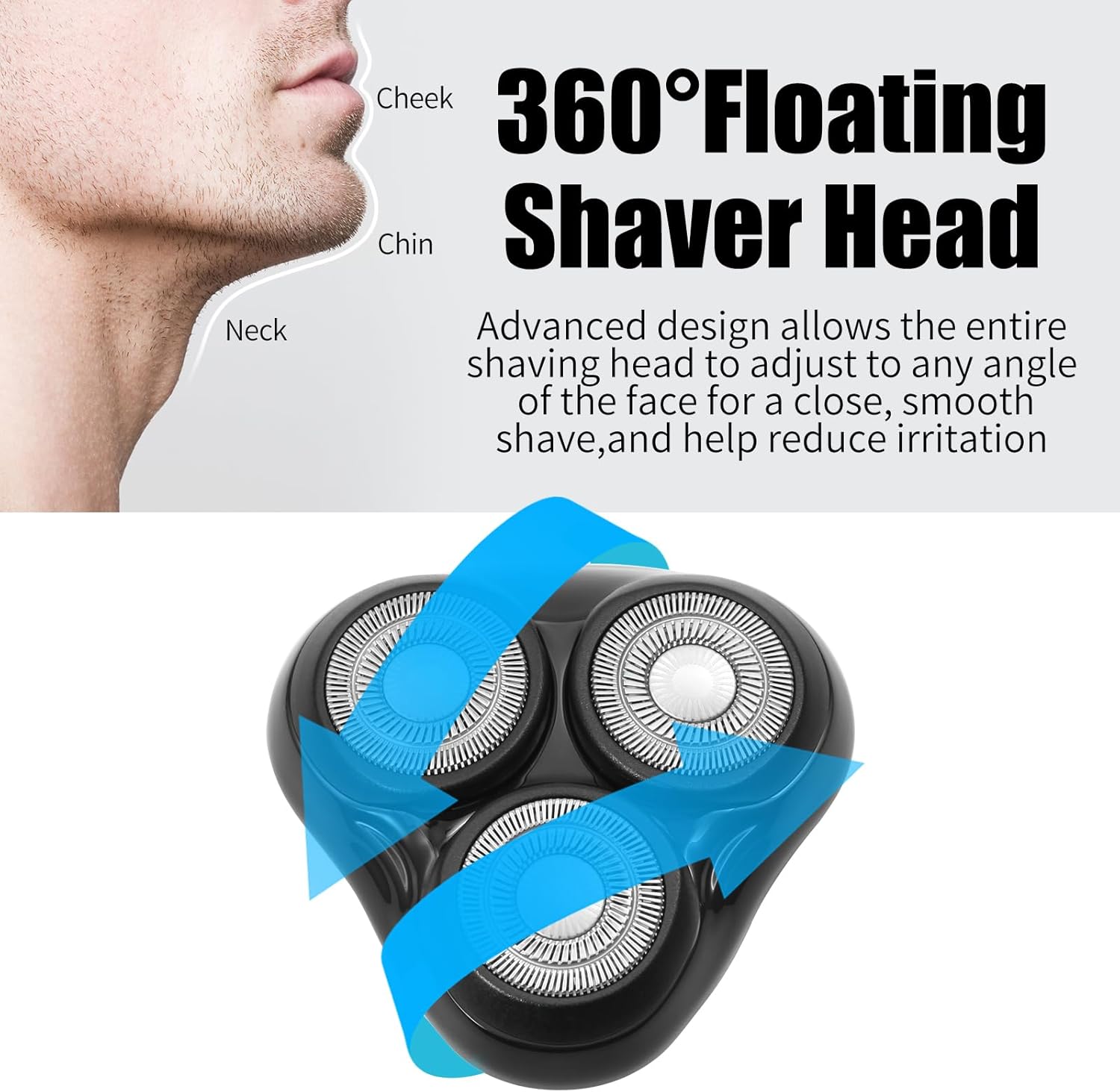 Universal Rotary Replacement Shaver Head,Compatible with Remington Shaver Series,for R3,R4,R5,R6,R7,R8,SP-3141 and SP-5161 Foils/Blades (Black(1 Count)) - Image 4