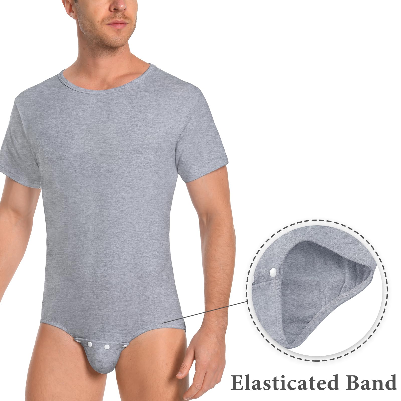 LittleForBig Grenouillère en coton pour homme – Combinaison basique à coupe décontractée
