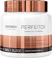Botox Capilar Borabella Perfeitox 1kg - Máscara Tratamento Cabelo, Brilho Espelhado e Redução de Volume, Anti Frizz