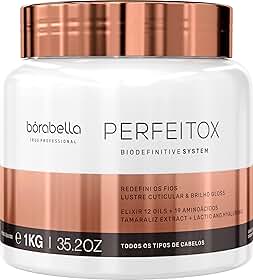 Botox Capilar Borabella Perfeitox 1kg - Máscara Tratamento Cabelo, Brilho Espelhado e Redução de Volume, Anti Frizz