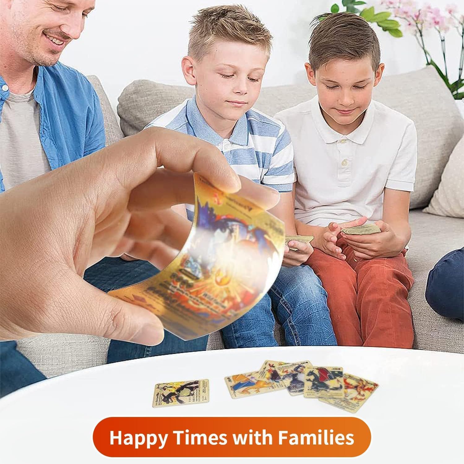 Kellymoon 55 Piece Gold Cards Collectible Card Games Rare Golden Cards Deck Box Gold Foil Card for Birthday Party Favors Gifts Fans