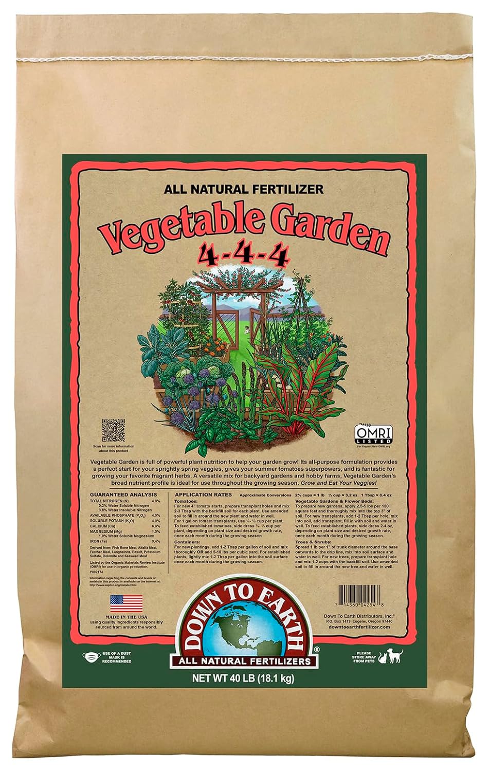 Fertilizante Orgánico para Vegetales 4-4-4 40 lb