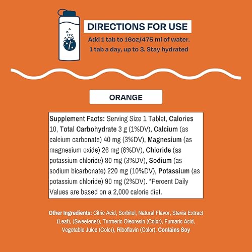 Miniatura 4 de Drinklits Orange Daily Hydration Tablets (4) Paquete de tubos  Sabor natural  0.00 oz de azúcar  Esencial de viaje  Paquete de 4 (40 porciones)