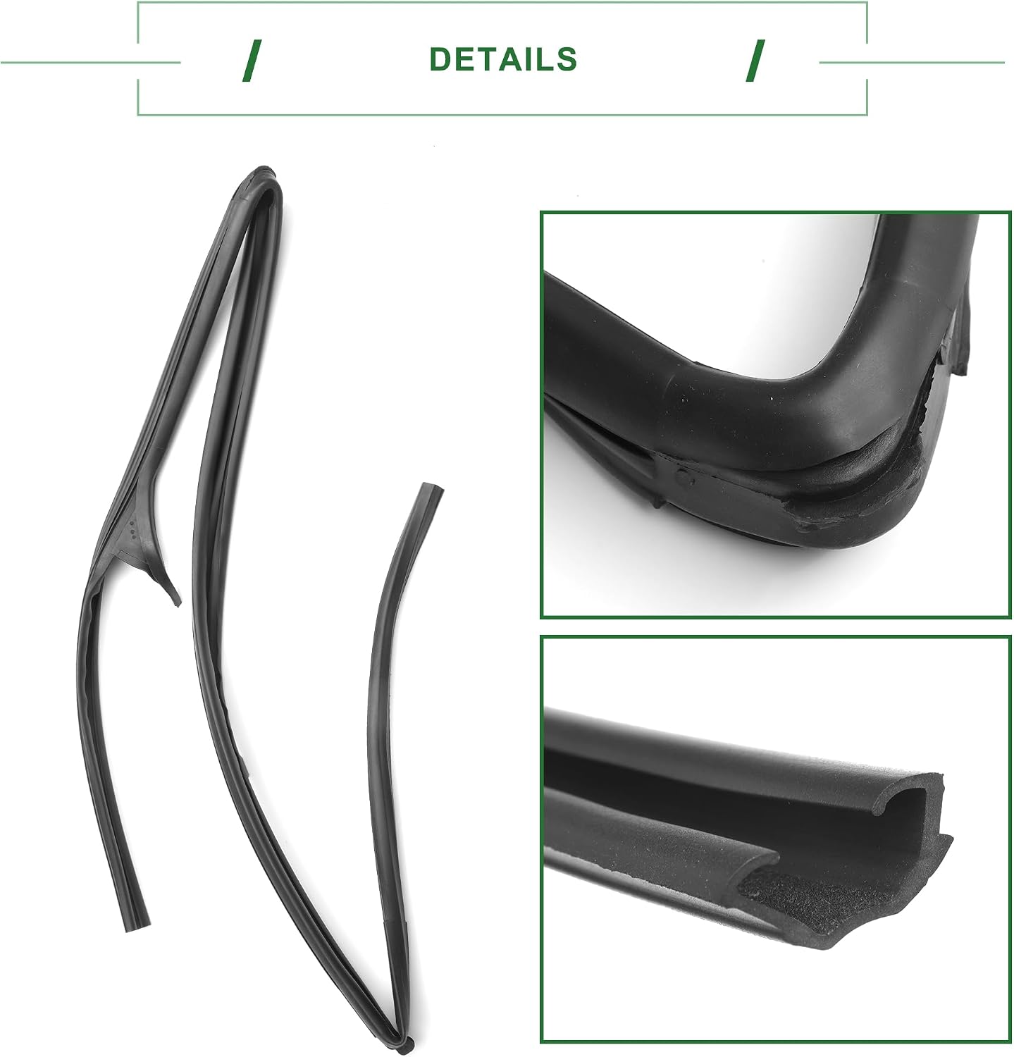 Motoforti Door Window Run Channel Seal, Weatherstrip Glassrun Channel Seal Strip, for Nissan Frontier 1997-2004, Rubber, Front Right, No.808302S400, Black, 1 Pc