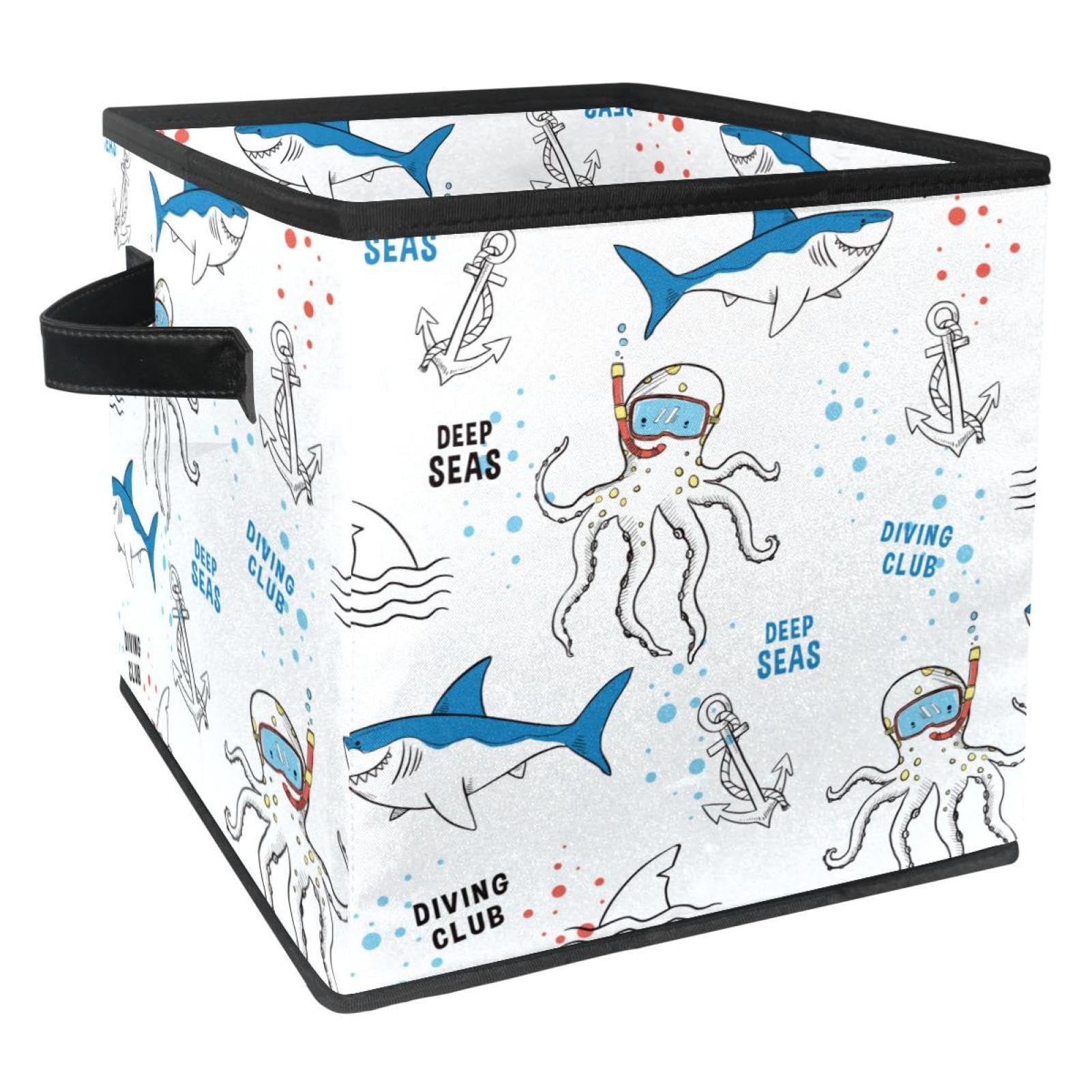 Boîte de rangement cube pliable en tissu Deep Seas Diving Club pour livres