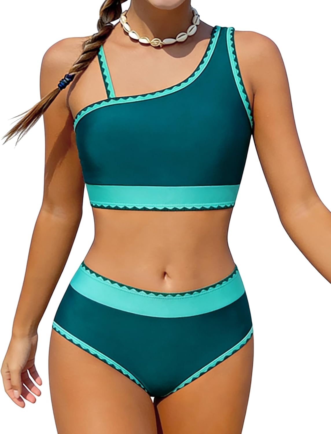 Funnycokid Girls Swimsuit Two Piece Bathing Suit Adjustable Straps Kids Bikini Sets Teens Swimwear 9-16Y