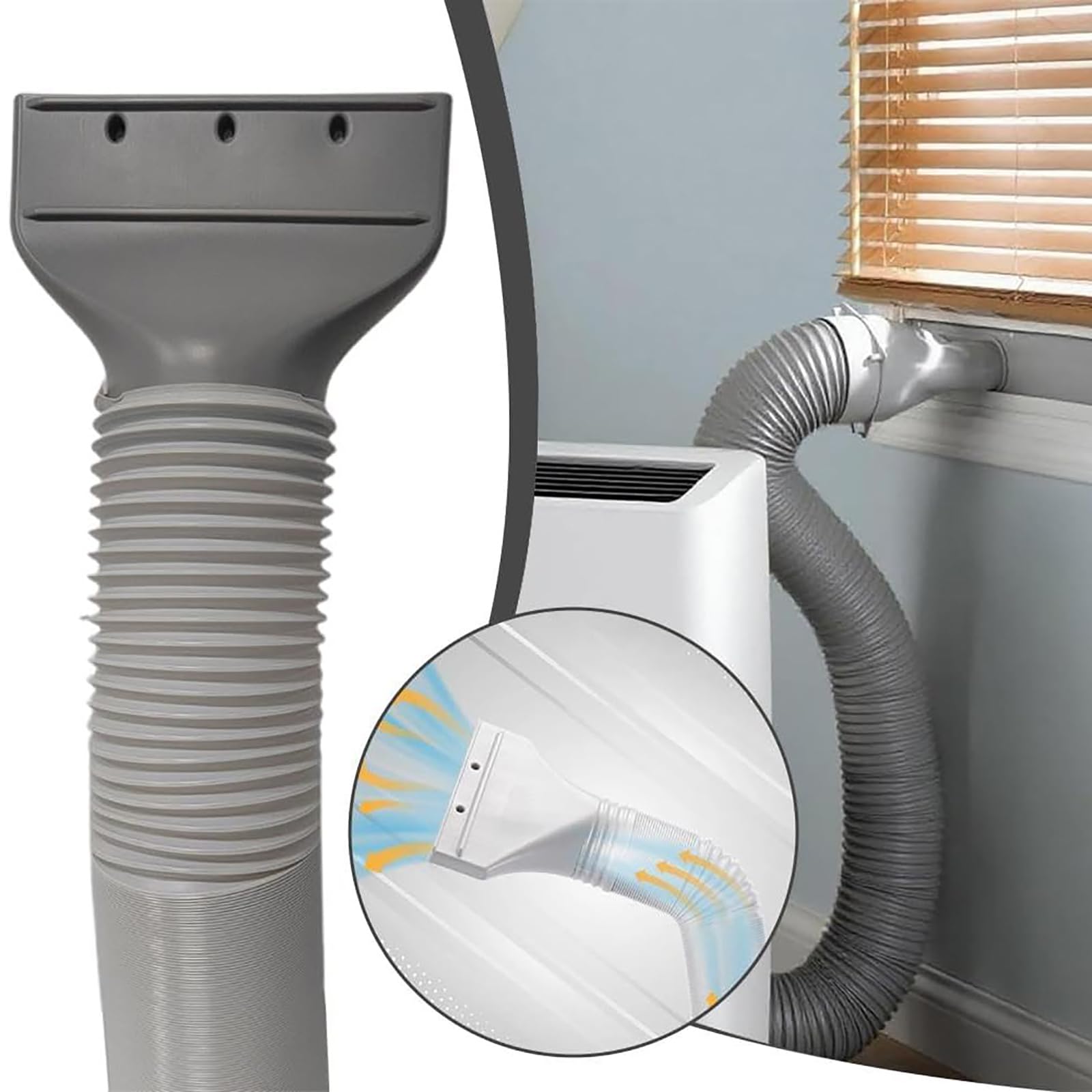 Klimaanlage Abluftschlauch Adapter, Klimaanlage Dachfenster für Klimaanlage, Flacher Abluftadapter für Schlauchdurchmesser 130 mm/150 mm, Vielseitiger Abluftanschluss (1 PCS)