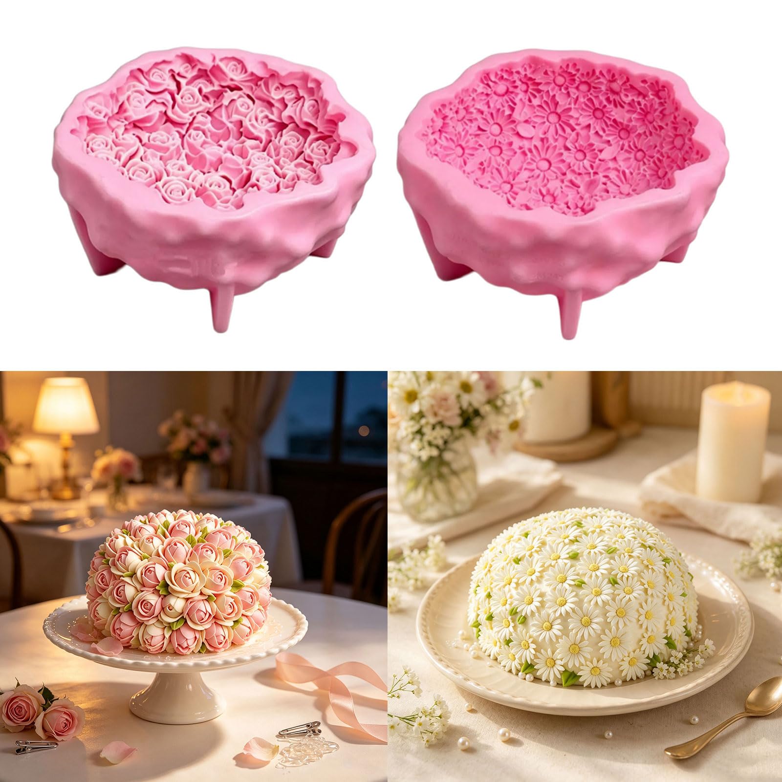 Moule à gâteau décoratif avec cavités Florales, Smalldaisy