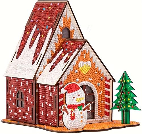 MOYFACE Decoración de casa de Navidad, kits de pintura de diamantes para niños, casas de pueblo de Navidad, edificio para niños de 8 a 12 años, casa