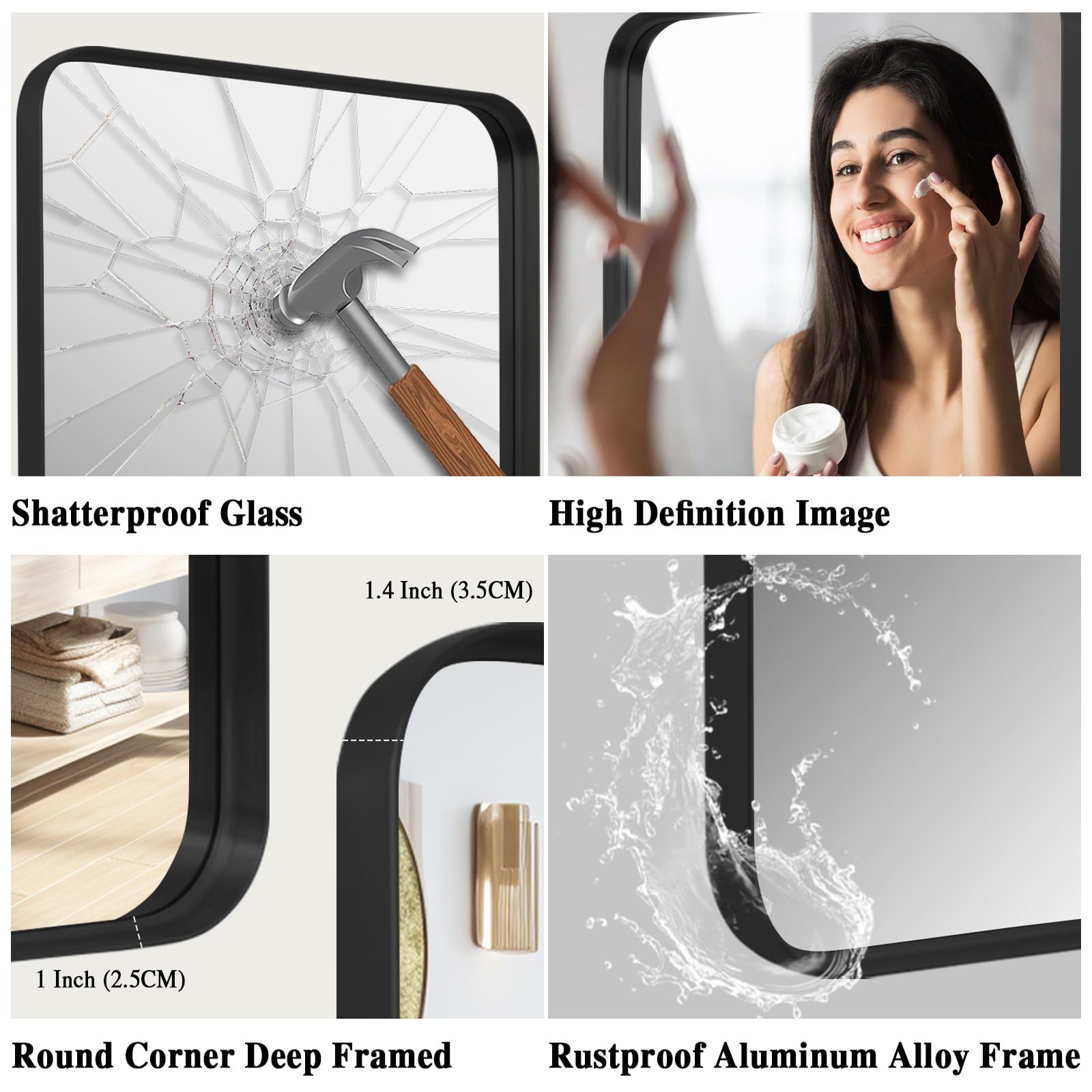 Uniek, Stalen Raamframe - Stalen Wandspiegel Zwart - Dutch Mirror Collection