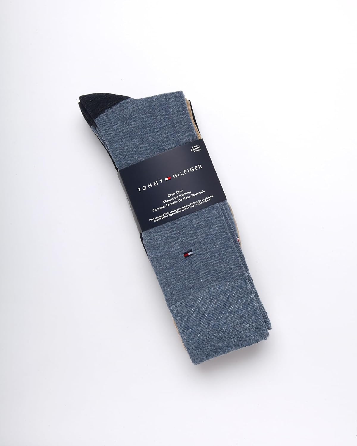 Tommy Hilfiger Mens Dress Socks - 4 Pack Lightweight Everyday Crew Work Socks for Men for Casual & Formal Wear - Image 3