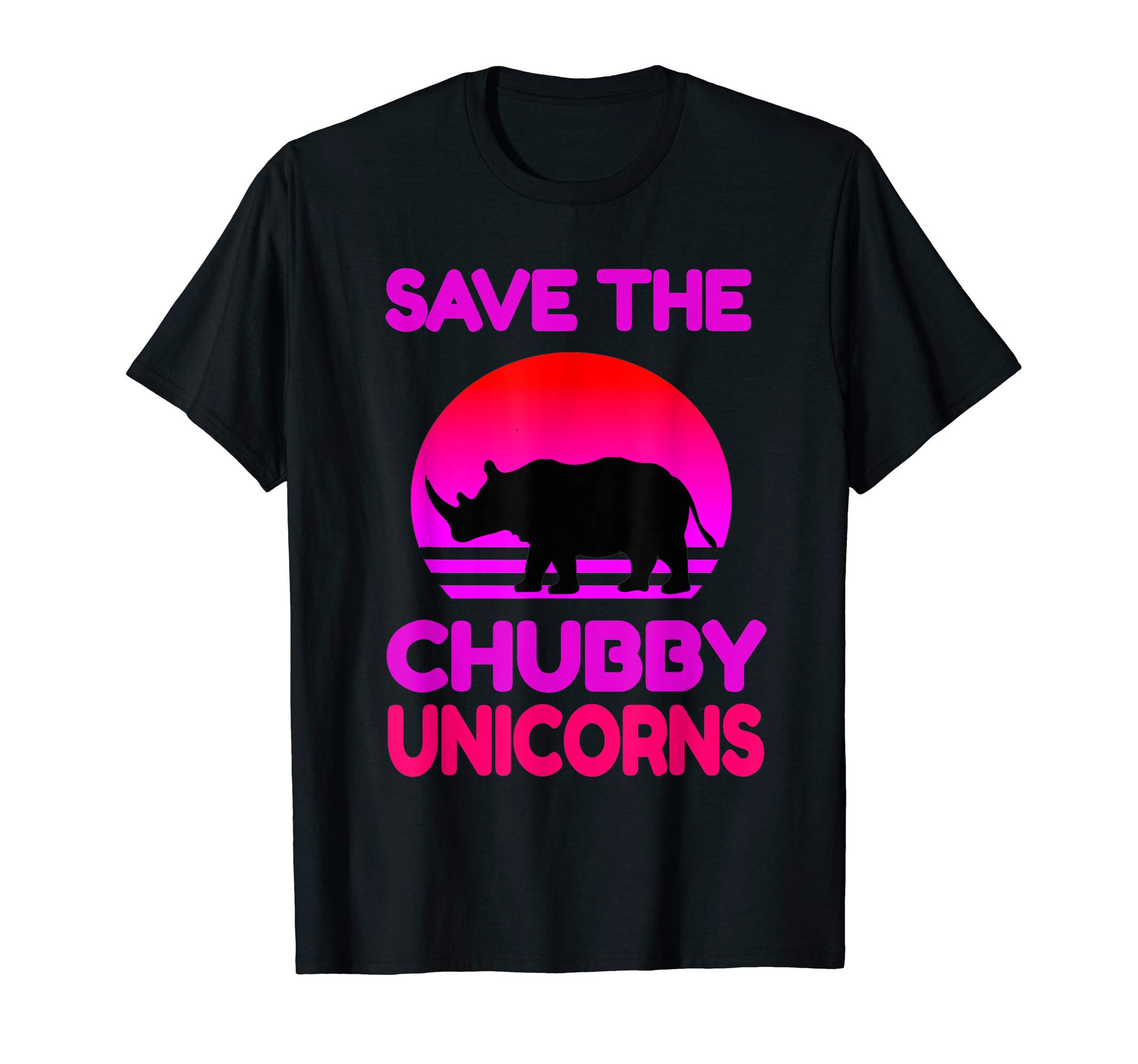 SAVE THE CHUBBY UNICORNSRetro Style Rhino T-Shirt