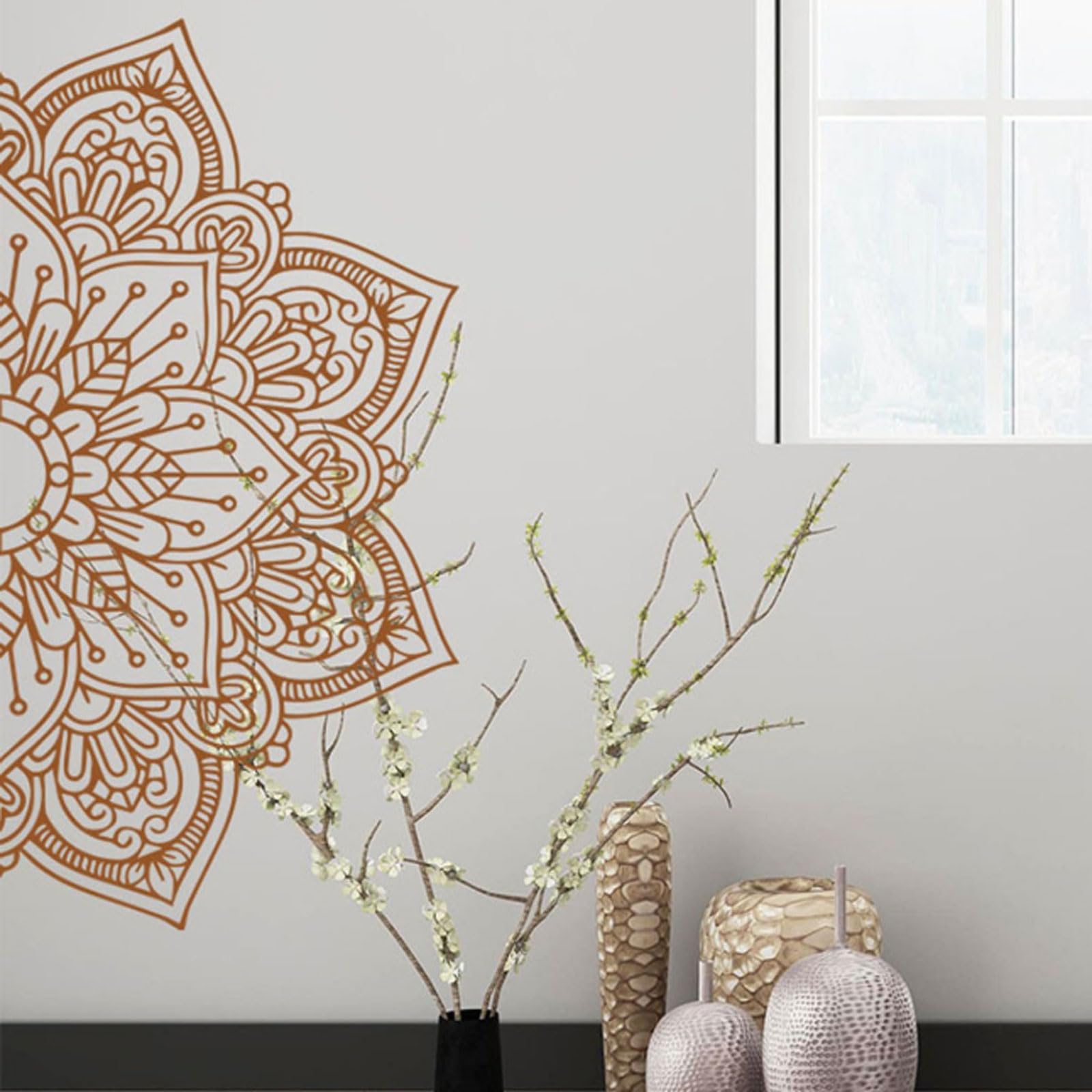 Creative Half Flower Wall Adesivo Yoga Studio Sticker Yoga Classro Decorazione della Porta di Buccia e pareti del Bastone Decali per pareti Adesivi da Parete