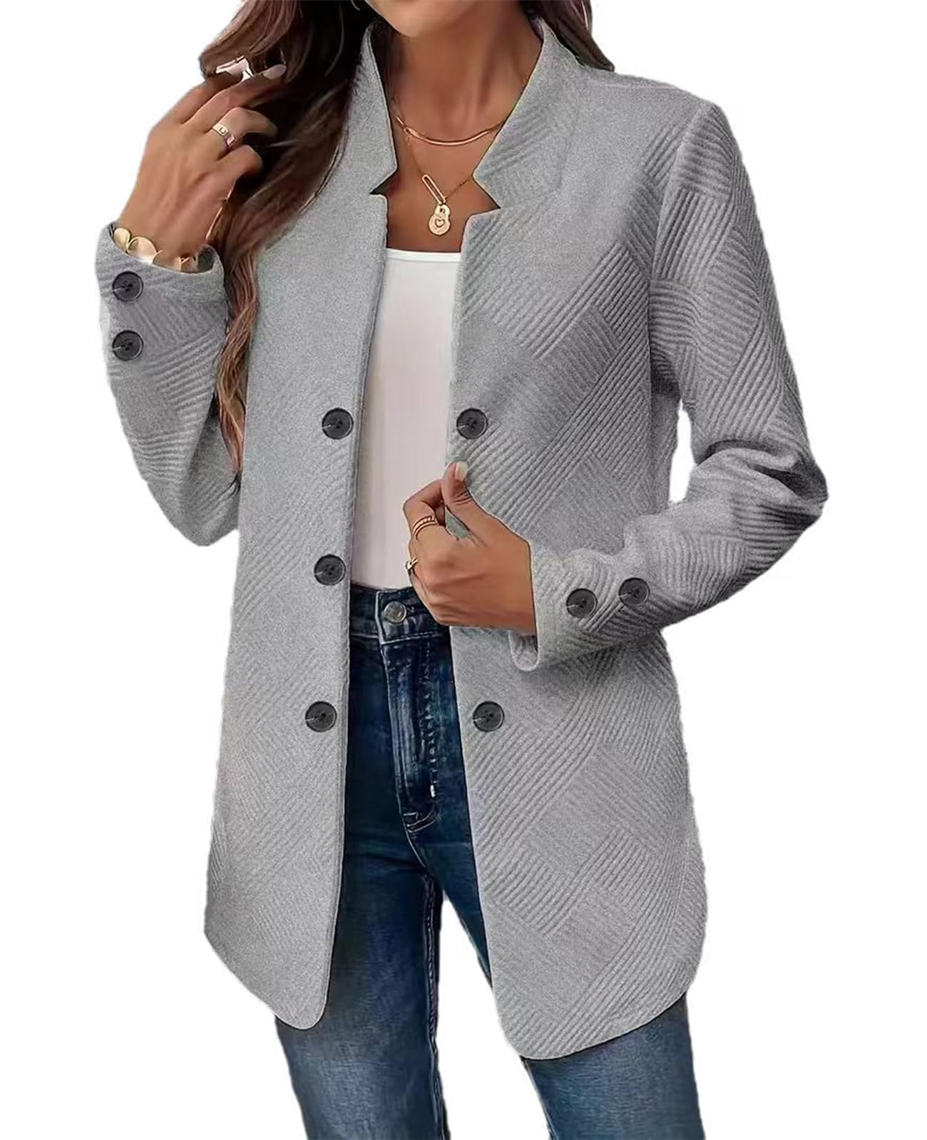 MINTLIMIT Womens Long Sleeve Blazer Casual Double Breasted Open Front Jackets Business Work Blazers Suit Jacket with Pockets