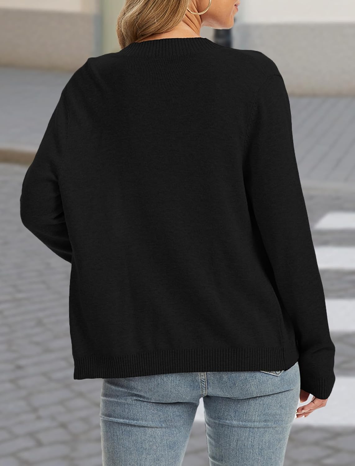 Cardigan Sweaters for Women Long Sleeve Button Down Knitted Sweater Lightweight V Neck Tops Outerwear - Image 3