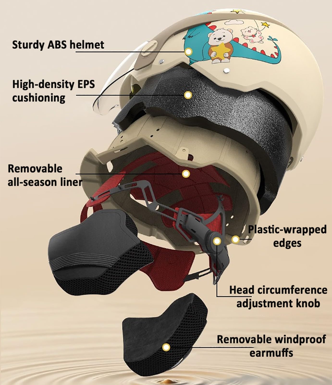Casco Jet Per Bambini, Casco Scooter Per Bambini Con Visiera Parasole Per Ragazzi E Ragazze Dai 3 Ai 12 Anni, Casco Moto Jet Per Bambini Omologato ECE 22.06
