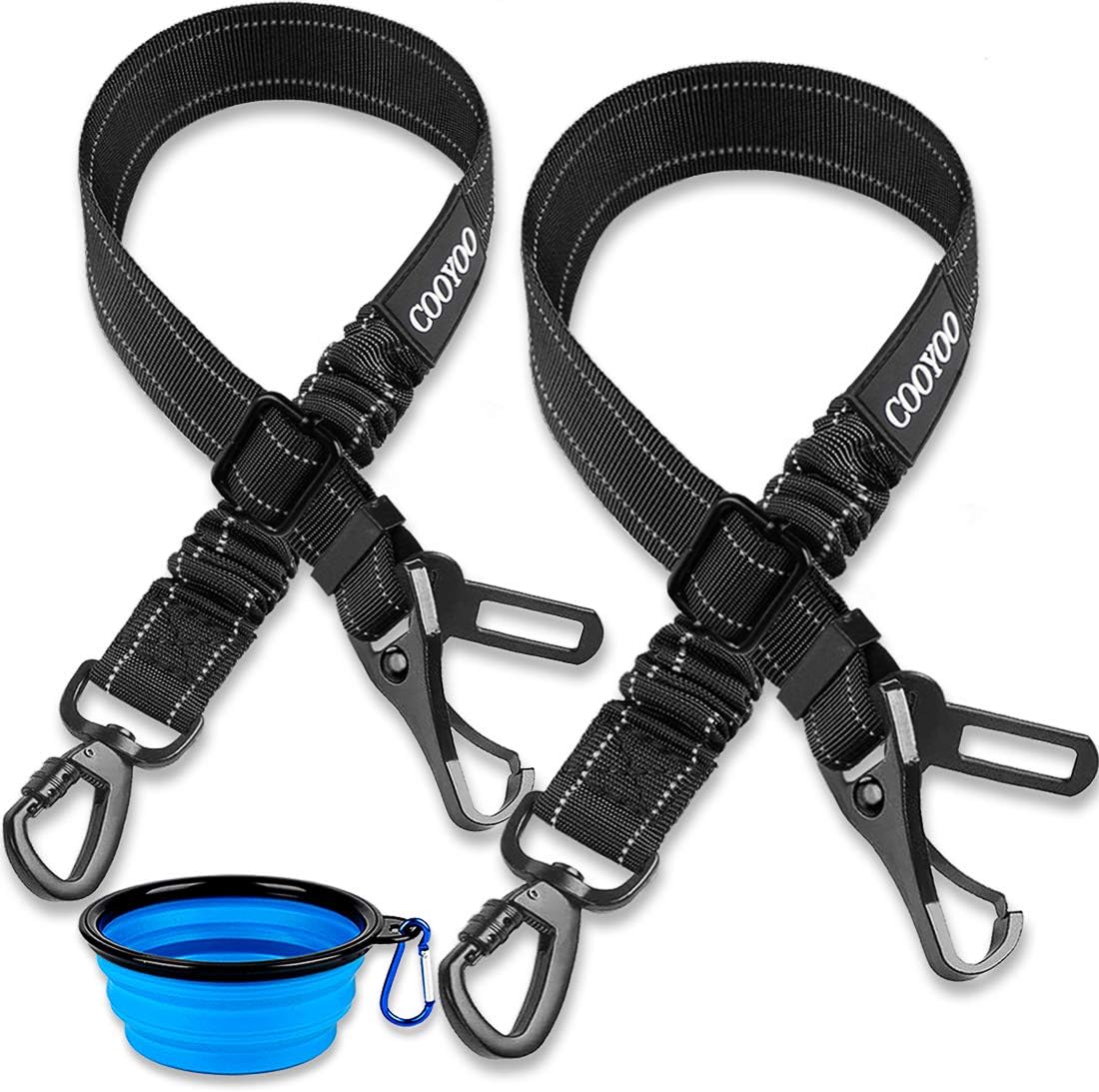 COOYOO Dog Seat Belt,Upgraded 2-in-1 Multi-Functional Dog Car Seatbelts 2 Pack Adjustable Pet Seat Belt for Vehicle - Heavy Duty Nylon &…