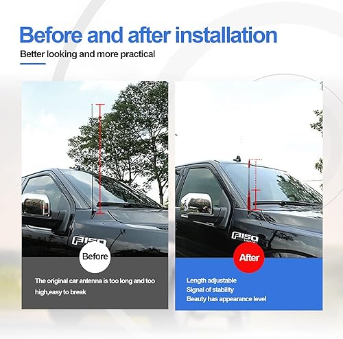 Miniatura 3 de Pack-1 - Antena retráctil para camioneta para automóvil, kit de antena retráctil para Chevy Silverado 1500 2500 3500 HD Avalanche GMC Sierra 1500