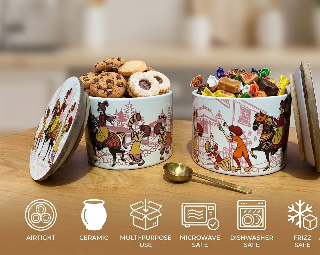 Buy Clayify By Mitthu Airtight Ceramic Kitchen Storage Jar with