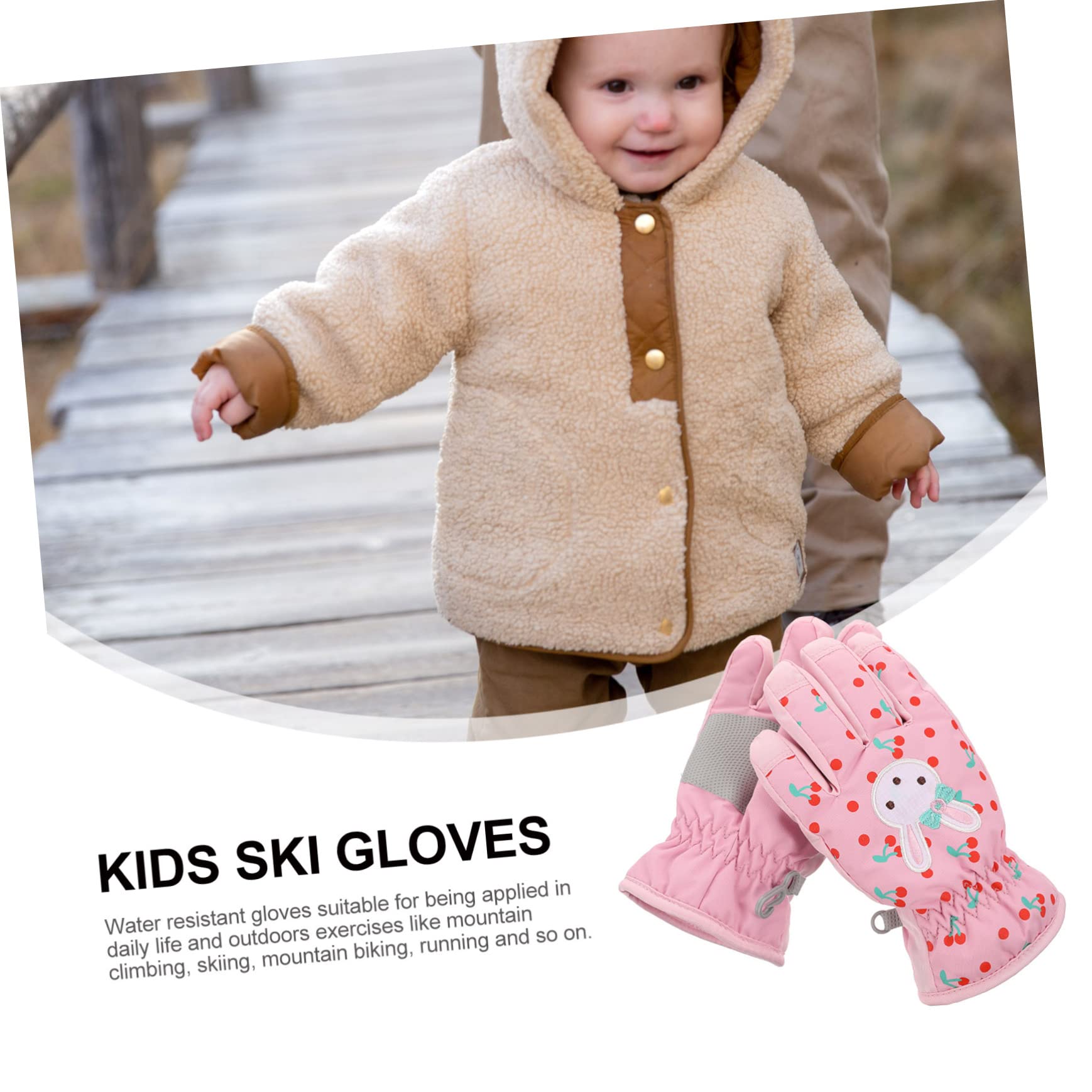 Sosoport 3paare Junge Mädchen Skihandschuhe Und Winddicht Warmhaltende Fäustlinge Für Mädchen Anti-rutsch Mittens Für Winteraktivitäten