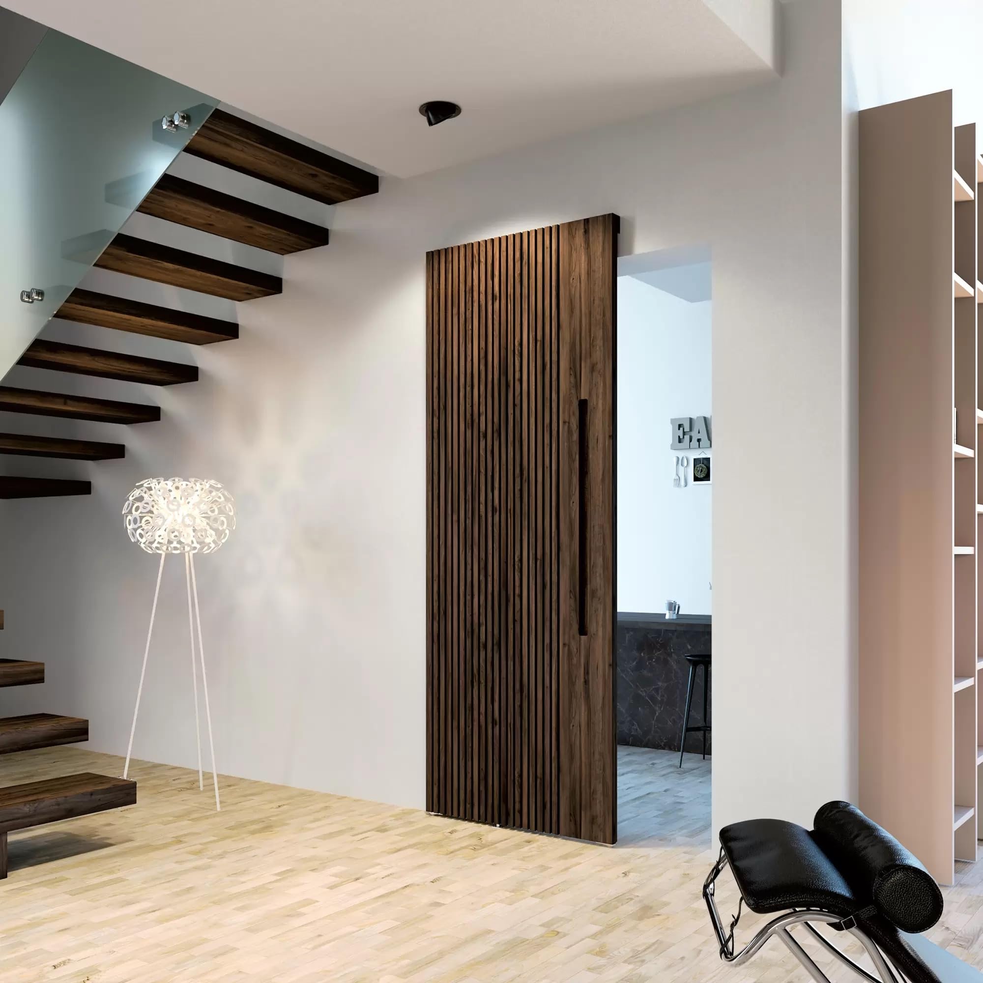 Binario Invisibile per Porta Scorrevole Interna | Sistema Soft Close Ammortizzato | Fino a 80 kg | Facile da Installare | Porta Non Inclusa