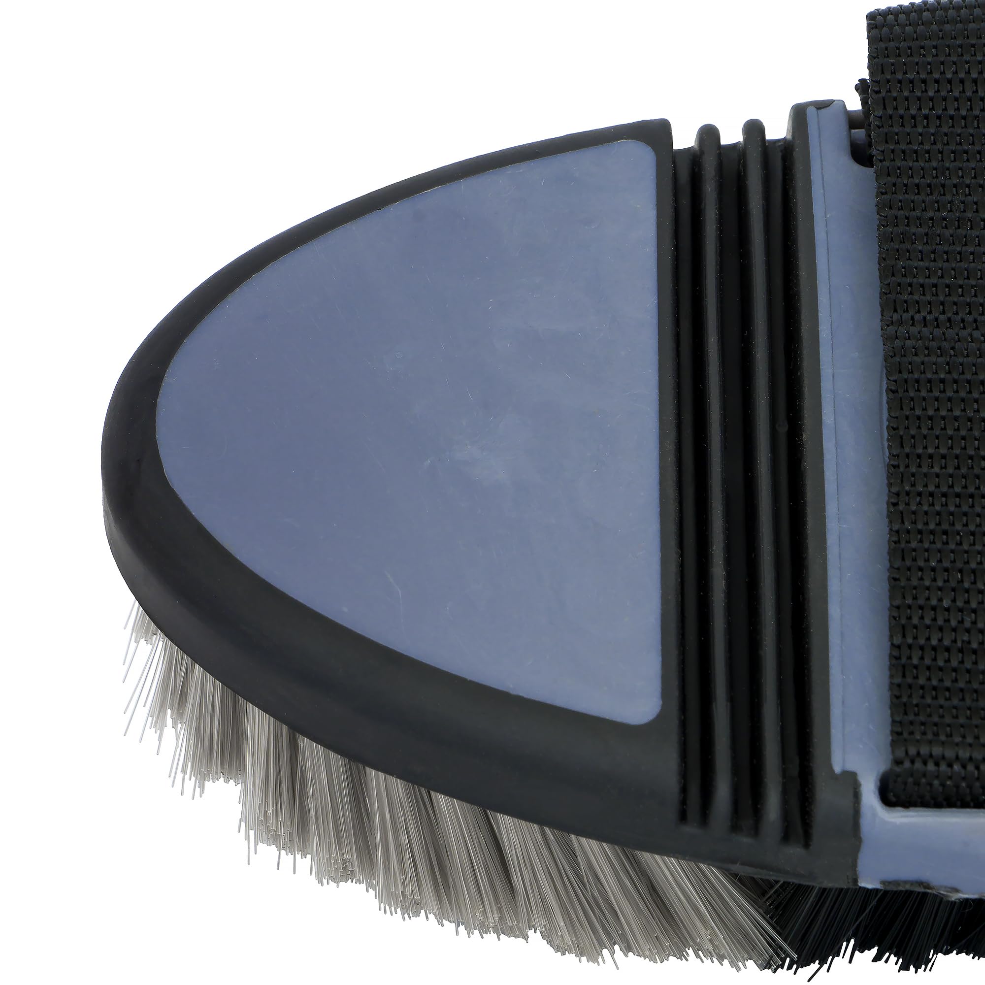 START FlexiBrush szczotka do konia, elastyczna szczotka do pielęgnacji sierści, ergonomiczna, z paskiem na rękę, idealna do wrażliwej skóry konia (czarny/szary)