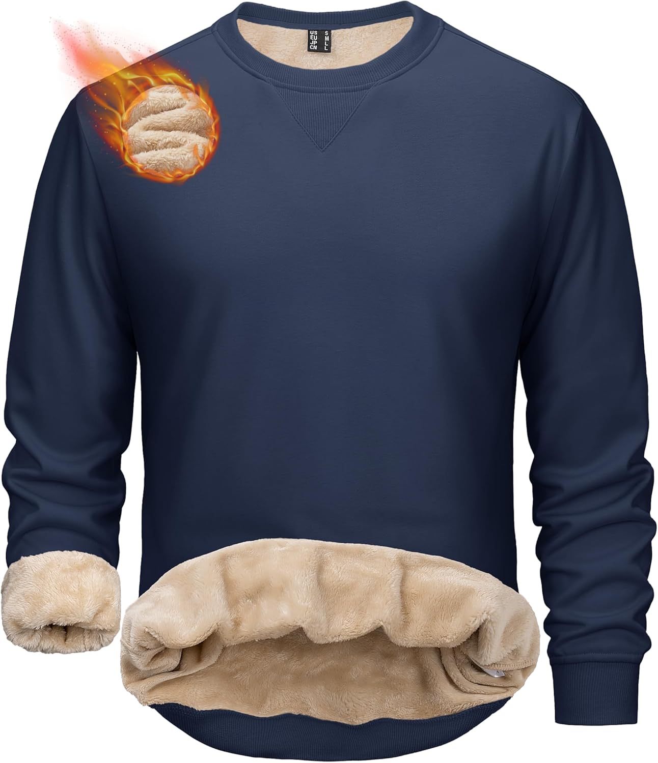 MAGCOMSEN Men's Sweatshirt Crewneck Thermal Sherpa Lined Sweatshirts Warm Winter Casual Tops