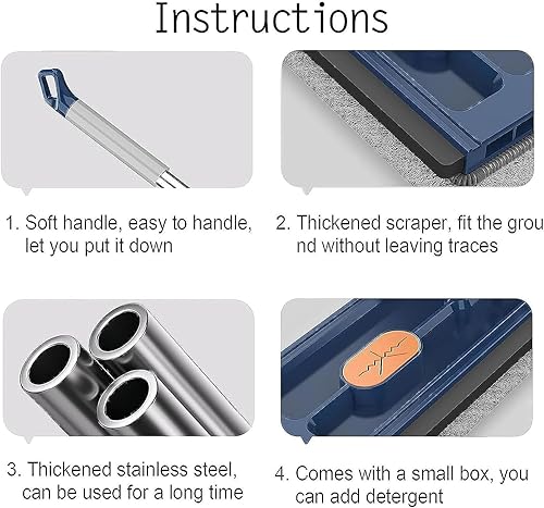 Miniatura 3 de Nuevo trapeador plano grande estilo 2024, trapeador plano grande Roseionly, trapeador plano giratorio de 360, trapeador plano grande y cubo