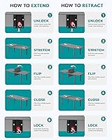 Vista 8 de SERWALL Juego de comedor para exteriores de 9 piezas, mesa de comedor expandible de 60 a 83 pulgadas y 8 sillas de polietileno de alta densidad