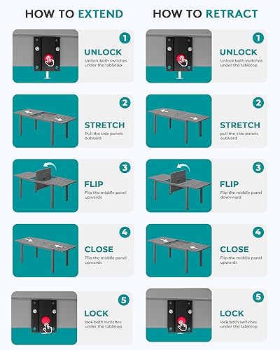 Miniatura 8 de SERWALL Juego de comedor para exteriores de 9 piezas, mesa de comedor expandible de 60 a 83 pulgadas y 8 sillas de polietileno de alta densidad