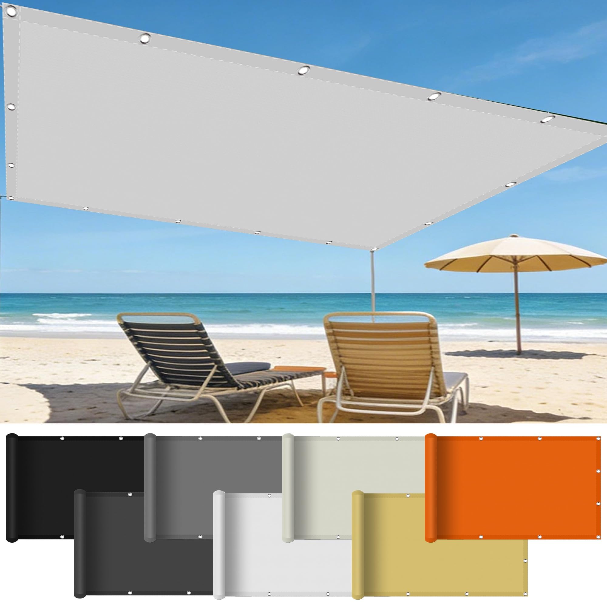 Voile d'ombrage de qualité supérieure en polyester blanc pour aménagement extérieur