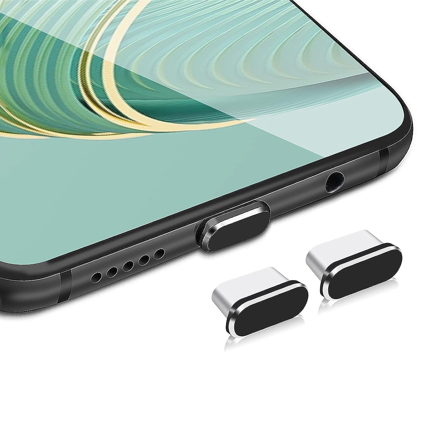 TITACUTE USB Type C Anti Dust Plug 2 Pack, USB C Port Plug Dust Cover with Mini Carrying Box S20 Ultra Dust Cap Plugs USB C Port Caps Protectors Compatible with Samsung Galaxy S20 OnePlus 8 Pro Black