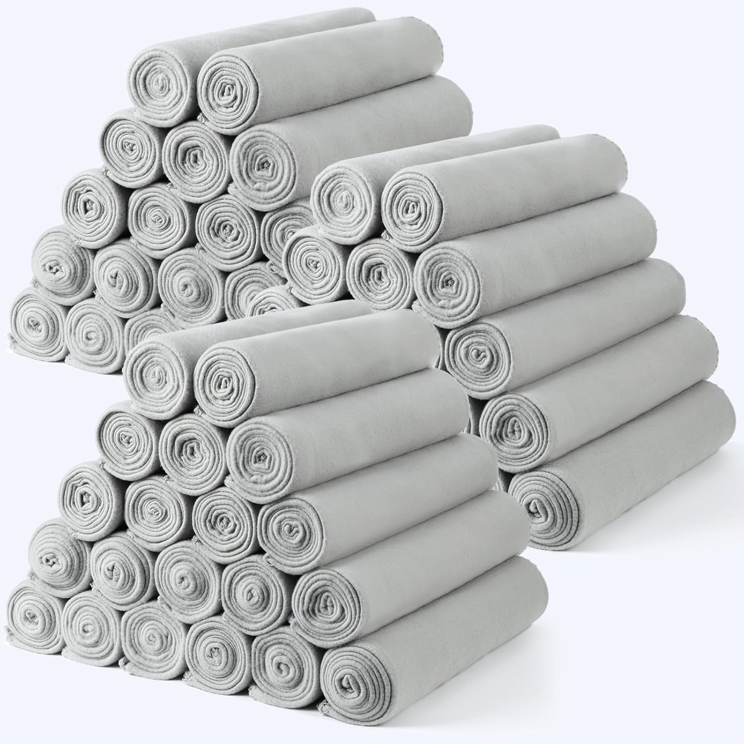 60PCS Gray Fleece Blankets Bulk 50 X 60, Soft Lightweight Throw Blankets Kit Cozy Blankets Bulk for Bed Sofa Couch Warm Pet Fleece Blankets Set for Wedding Homeless Home Office Travel Gift for Seasons