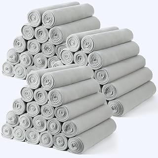60PCS Gray Fleece Blankets Bulk 50 X 60, Soft Lightweight Throw Blankets Kit Cozy Blankets Bulk for Bed Sofa Couch Warm Pet Fleece Blankets Set for Wedding Homeless Home Office Travel Gift for Seasons