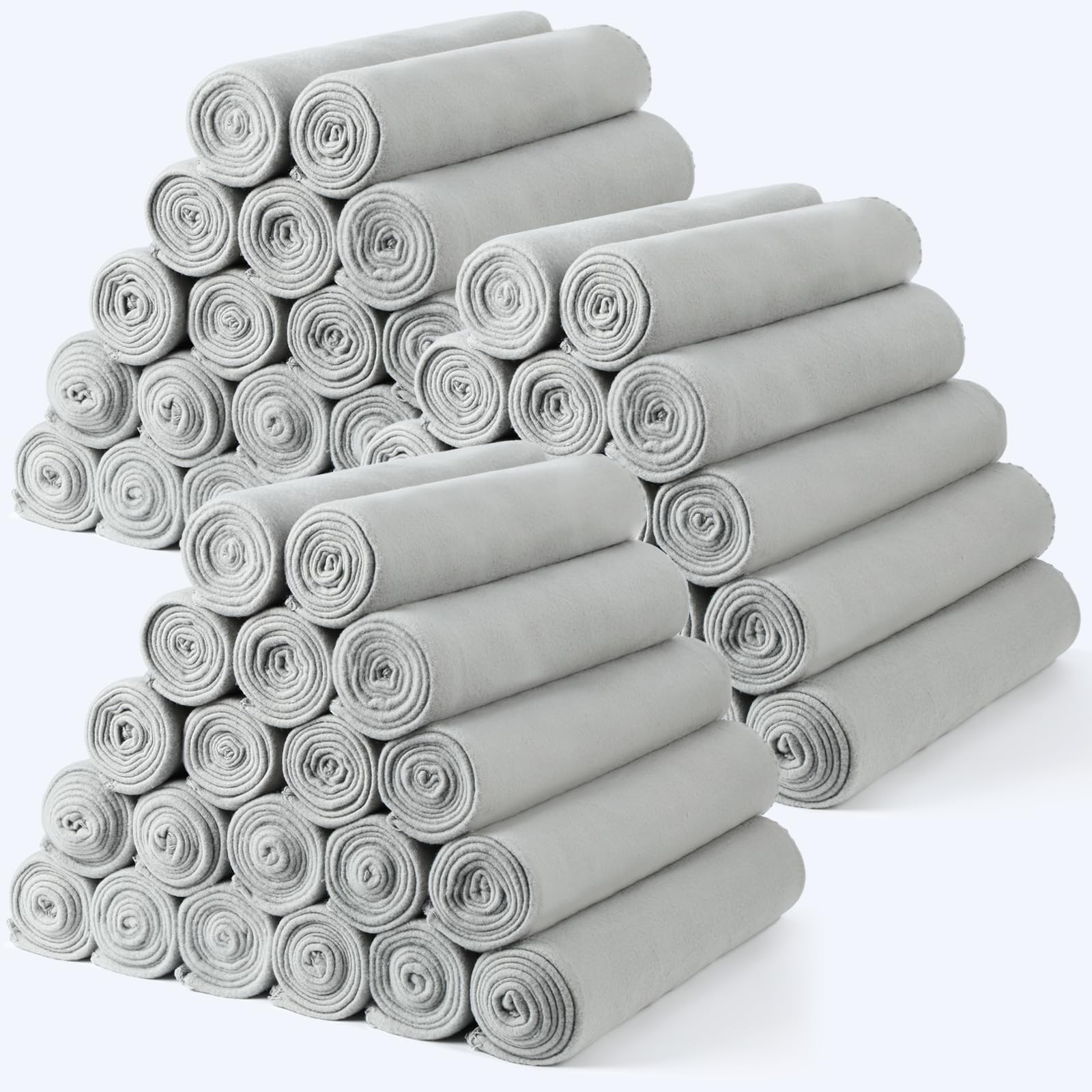 60pcs gray fleece blankets bulk 50 x 60, soft lightweight throw blankets kit cozy blankets bulk for bed sofa couch warm pet fleece blankets set for wedding homeless home office travel gift for seasons