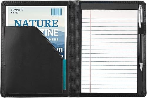 Carpeta para portafolio o cartera, mini carpeta de 5 x 8 pulgadas, bloc de escritura legal, carpeta organizadora de documentos A5 para hombres y