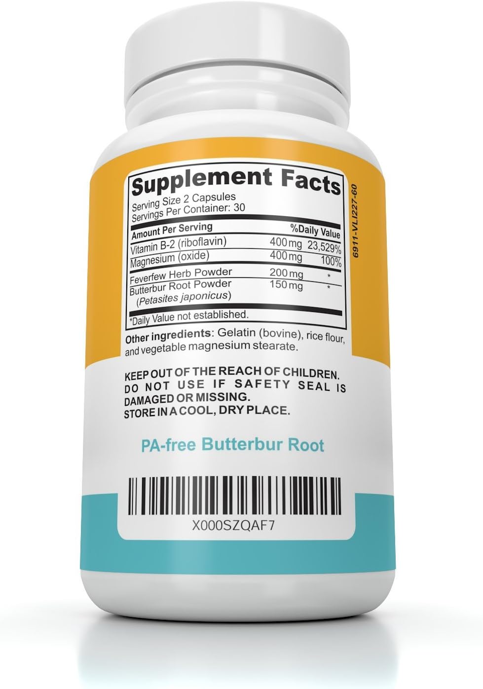 Migraine Relief Supplement - PA Free Butterbur Root, Riboflavin, Magnesium and Feverfew Capsules- Mind Ease's unique blend of Original Migraine Supplement Provides Prevention from Migraines - 60 Count : Health & Household
