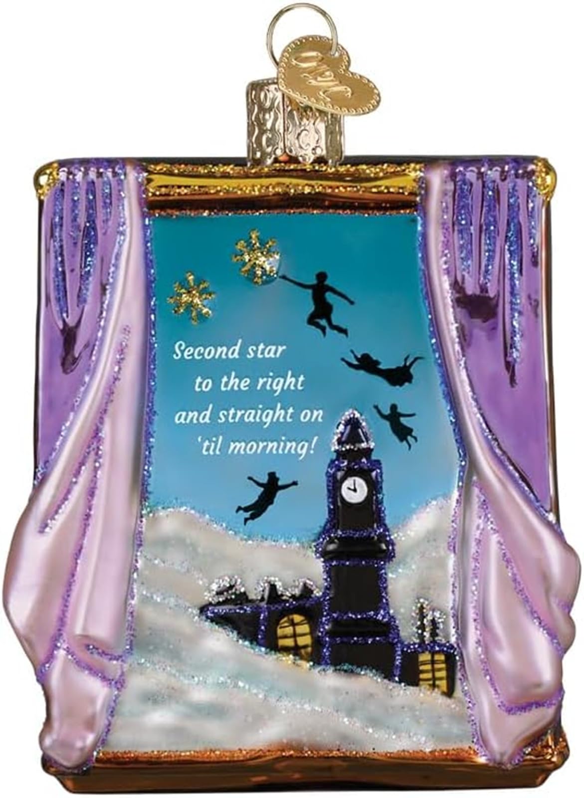 Old World Christmas Peter Pan's Second Star Glass Ornament for Tree
