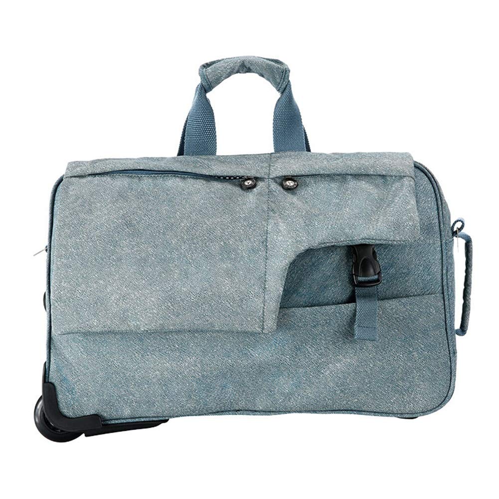 ADITAM ZHANGQIANG Valigia Trolley da Viaggio Trolley da Viaggio Ultra Leggero da Cabina con Ruote Bagaglio a Mano Borsa da Viaggio con 2 Ruote (Color : Dark Blue, Size : Large) Double The Comfort