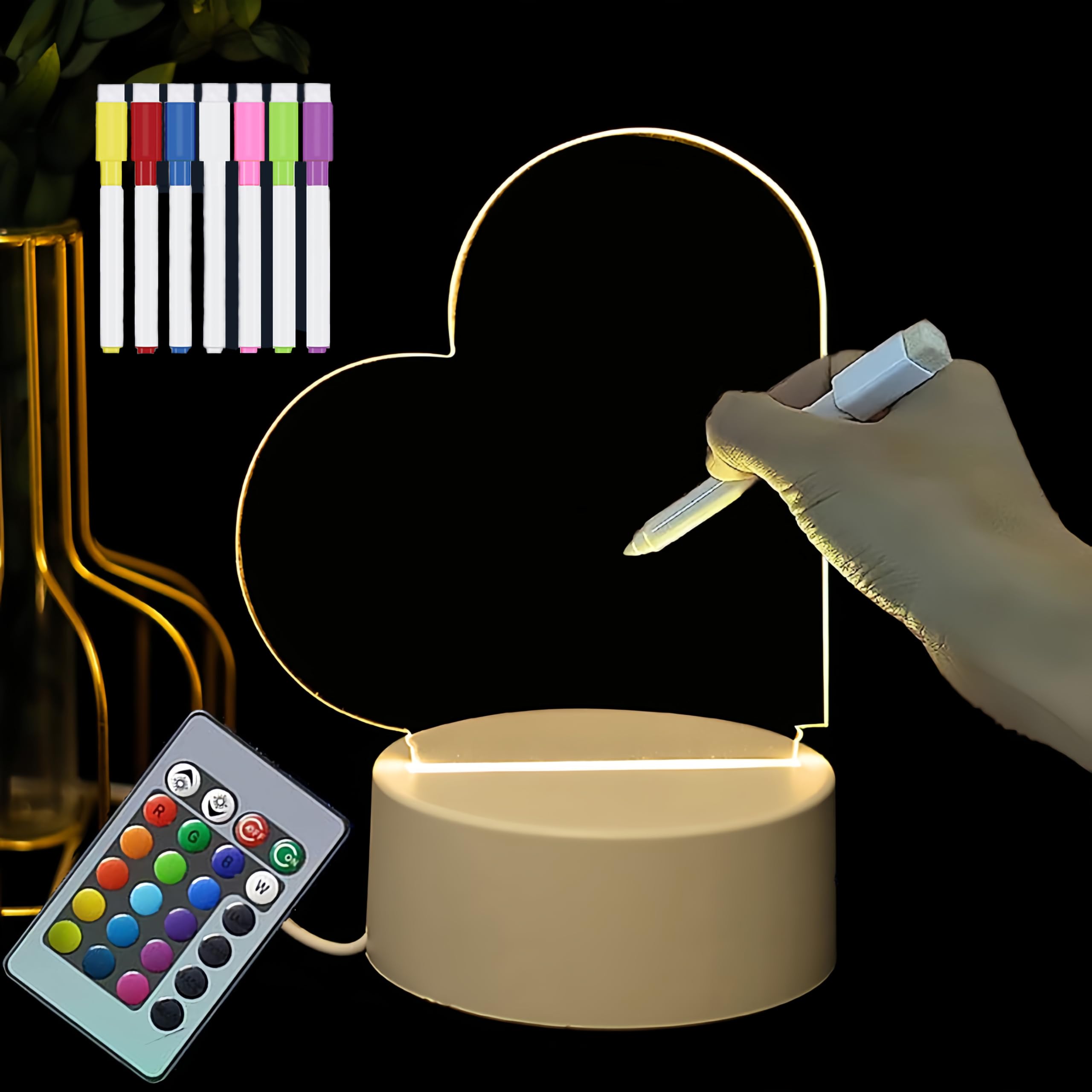 LELYFIT DIY Personalisiertes Nachtlicht, 16 Farben LED Kreative Lampe, DIY Schreiben Löschbar Nachtlicht, Illusions-Lichtstreifen-Fernbedienung, Personalisiertes Geschenk für Eltern, Freunde, Kinder