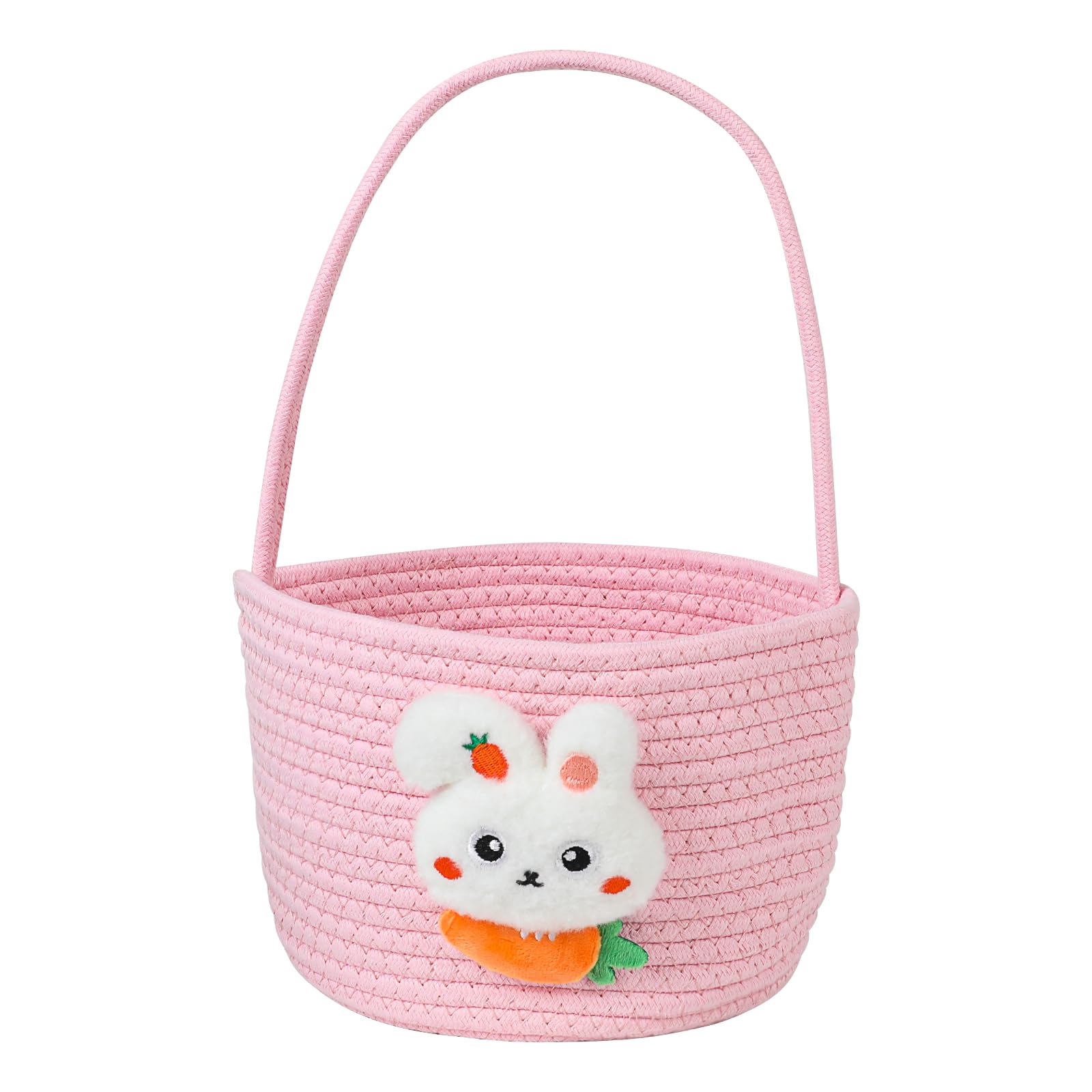 Panier mignon en forme de lapin rose pour transporter les œufs sans casse