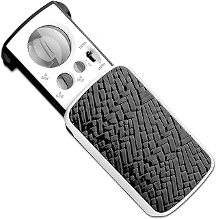 Itian Portable LED Pocket Magnifying Glass Jewellers Loupe Magnifier 30X 60X 90X Magnification with UV Light for Map Diamonds Gems Coins Stamps