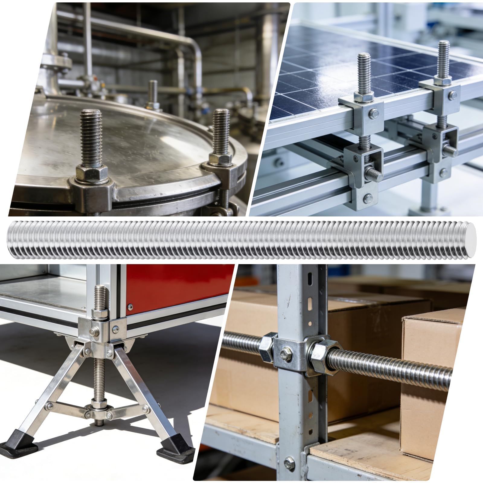 8 sztuk pręt gwintowany M12 × 100 mm stal szlachetna pełny gwint