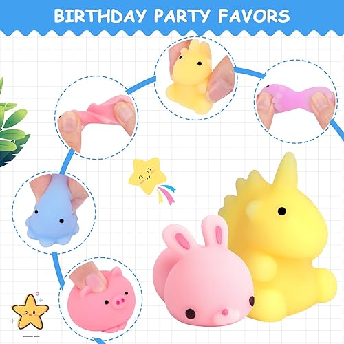 Miniatura 4 de POKONBOY - 30 piezas de juguetes blandos Mochi Mini Kawaii juguetes que se aprietan para aliviar el estrés para colocar en la cesta de Pascua para