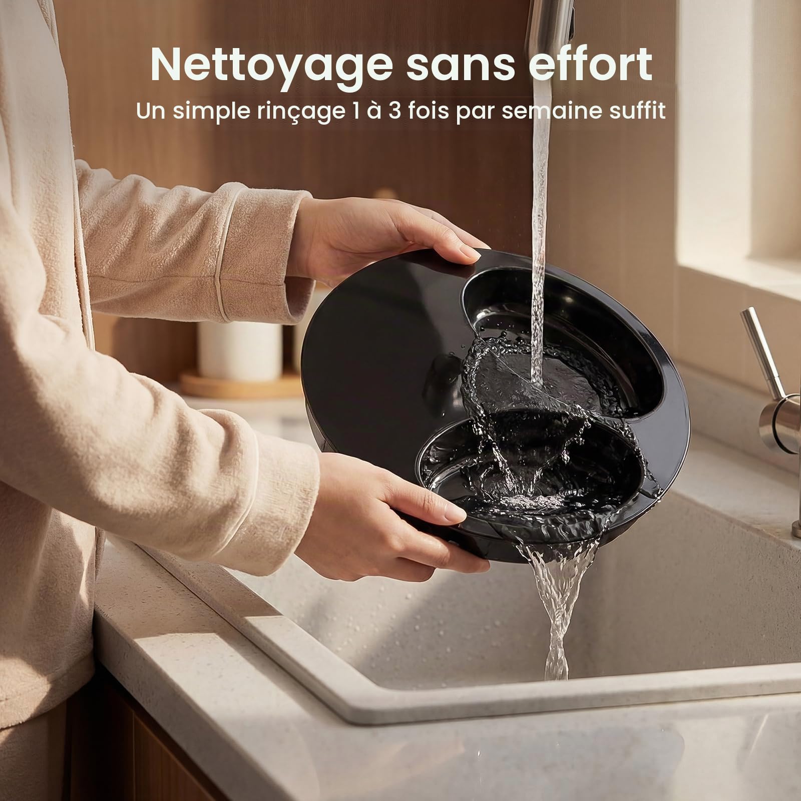Mangeoire Automatique pour Chat avec Refroidissement, Pas de Packs réfrigérants, fraîcheur 48 h, pour Nourriture Humide et sèche, minuterie pour contrôle des portions, Heures de Travail et