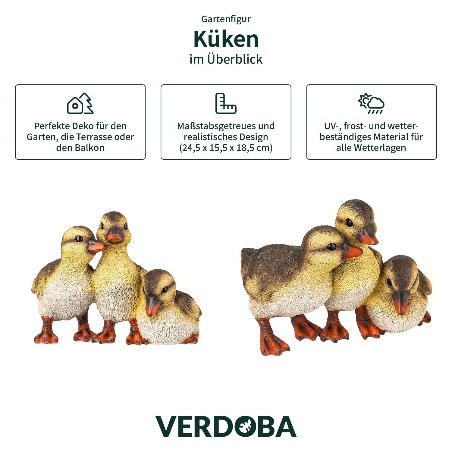 VERDOBA Anatroccoli, statuette da giardino, decorazione per laghetti da giardino, statuette di grandi dimensioni per la decorazione del laghetto, resistente alle intemperie