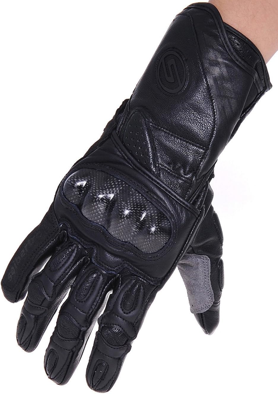 Seibertron SP2 SP-2 Adult On-Road Street Racing Motorcycle Gloves Genuine Leather Gloves Black L Large