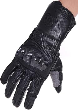 Seibertron SP2 SP-2 Adult On-Road Street Racing Motorcycle Gloves Genuine Leather Gloves Black S&Small