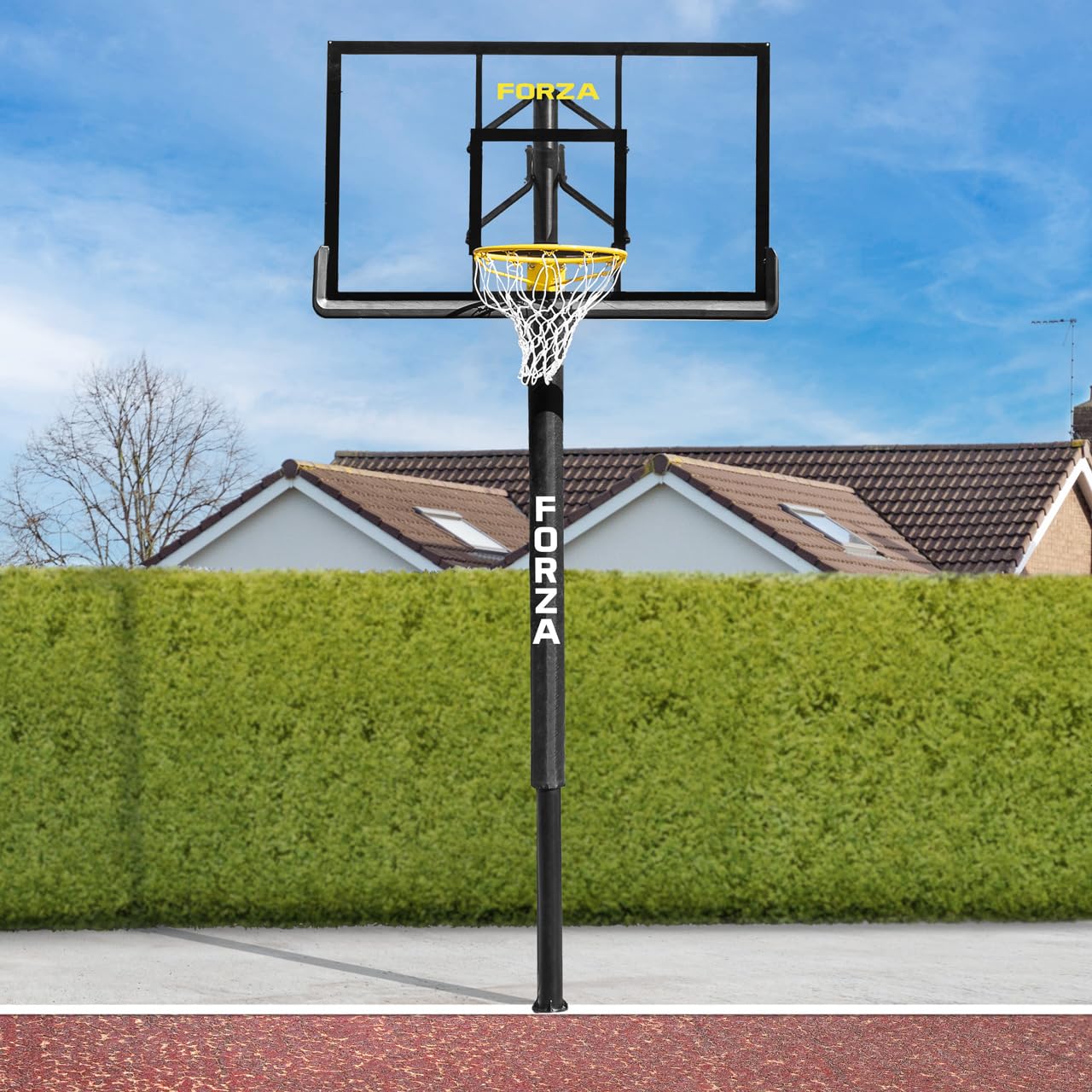 FORZA Canestro E Tabellone Da Basket [Fisso] | Altezza Regolabile | Canestro Con Sistema Fisso | Per Spazi Esterni