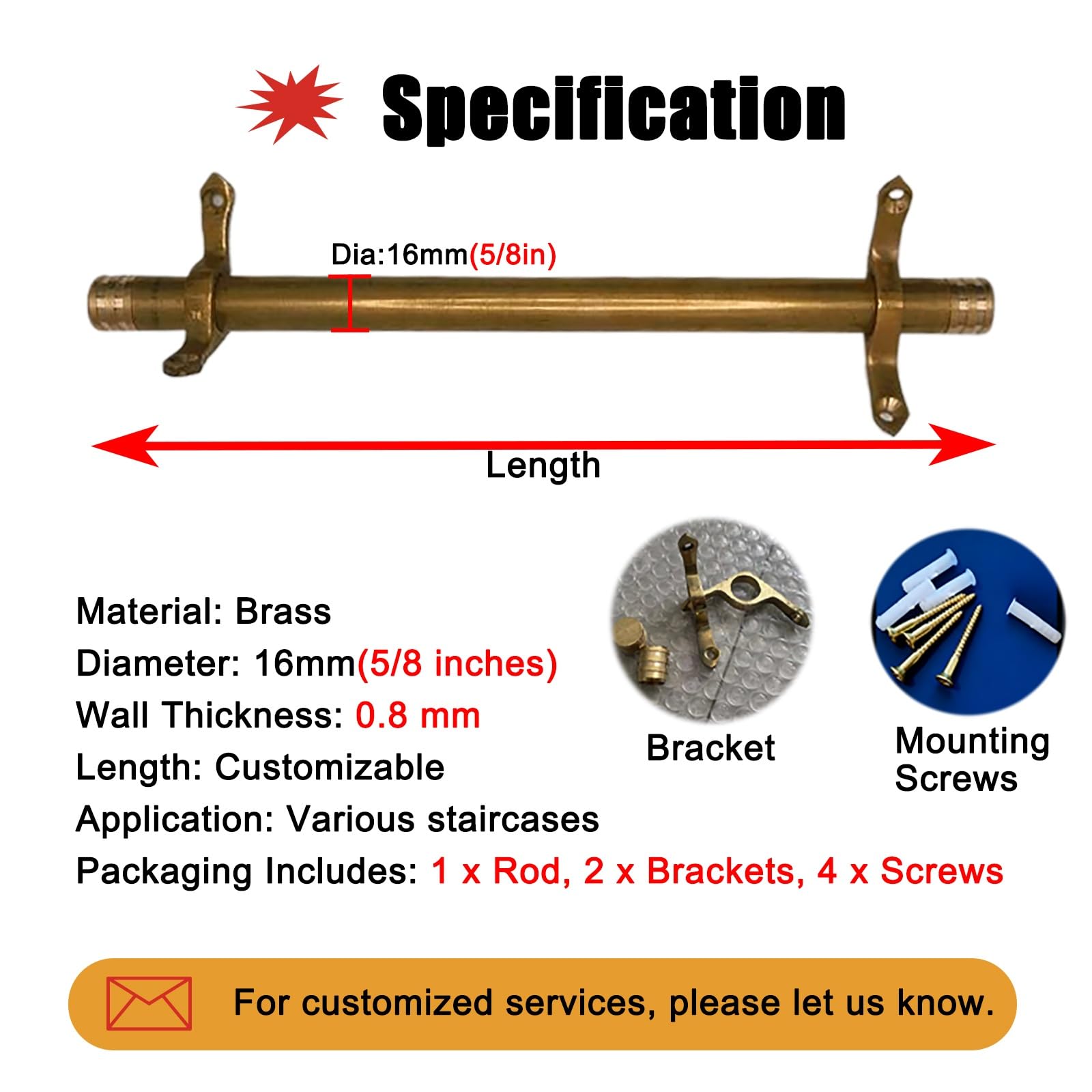 Paquete de 6 alfombras antideslizantes de latón antiguo Ro Easy Inll con tornillos, tapón deslizante para irways y corredores, 66 cm / 26in de longitud